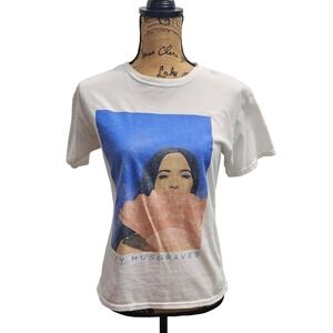 Kacey Musgraves T-Shirt White Graphic‎ Print Short Sleeve Womens Small